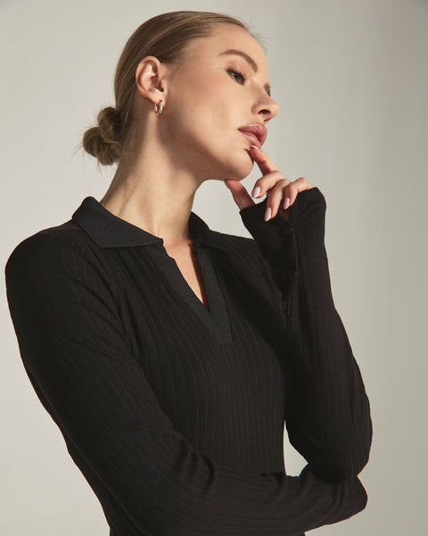 Core Long Sleeve Polo Dress