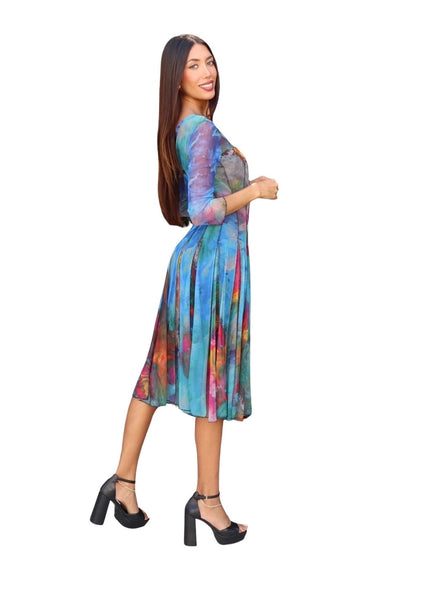Fantasia Mesh Fit and Flare Dress