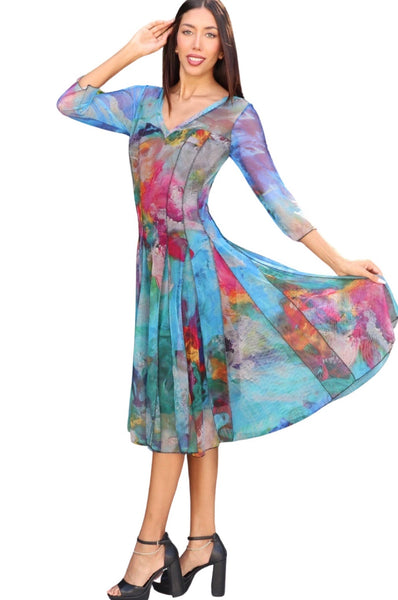 Fantasia Mesh Fit and Flare Dress