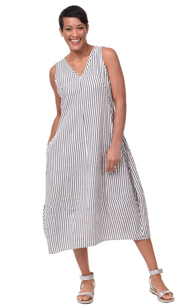 Patton Dress in Murphy Seersucker Stripe
