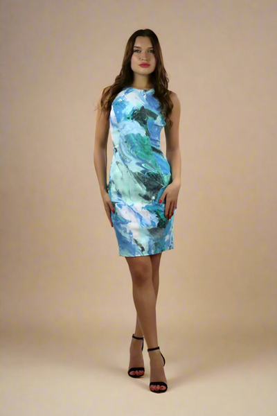 Textured Watercolor Sheath Dress