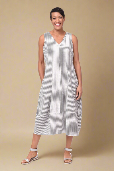 Patton Dress in Murphy Seersucker Stripe