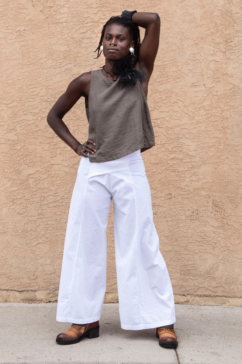 LUCE GARMENT] Side fringe damage design straight simple