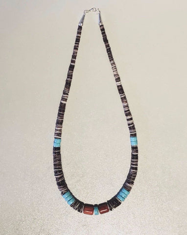 Turquoise, Oyster and Coral Necklace, Uni-Sex