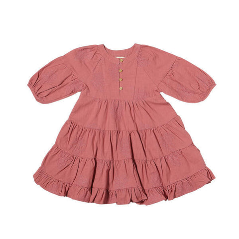 Saorise Girls Dress in Carnation