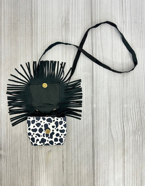 Crossbody Cow Print Fringe Bag