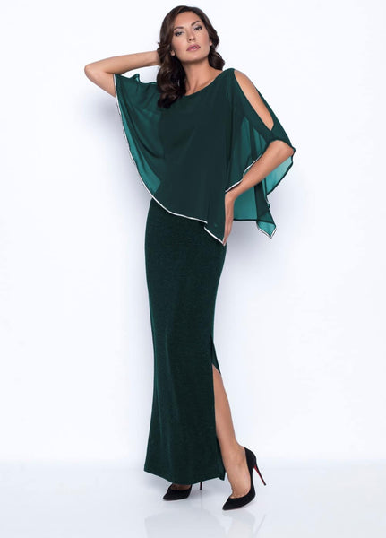 Jade Chiffon Overlay Dress