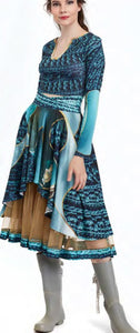 IPNG Blue Midi Skirt