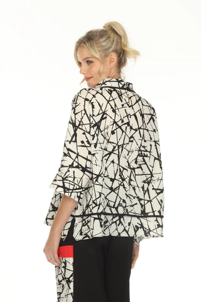 Abstract Mock Neck Top