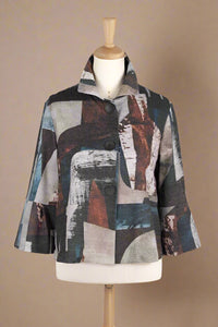 Abstract Painting Cropped Jacket