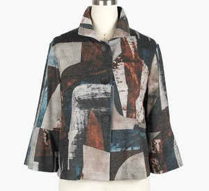 Abstract Painting Cropped Jacket