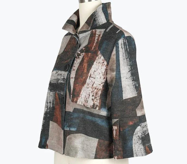 Abstract Painting Cropped Jacket