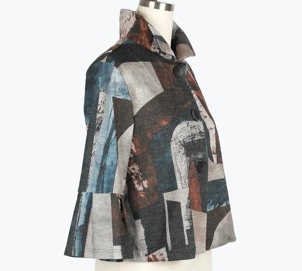 Abstract Painting Cropped Jacket