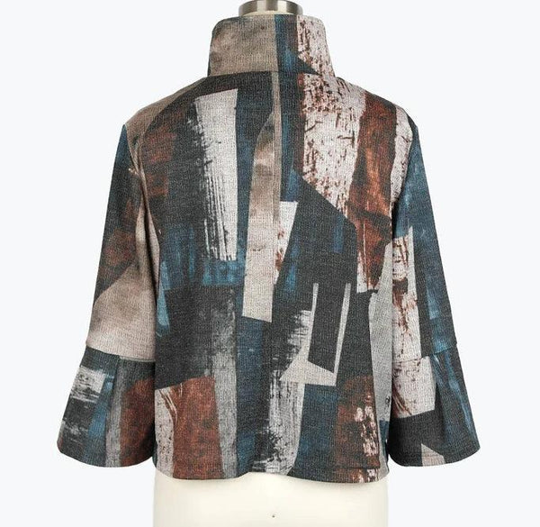 Abstract Painting Cropped Jacket