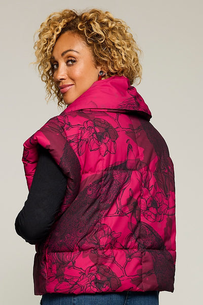 Peacock Puffer Jacket with Removable Sleeves