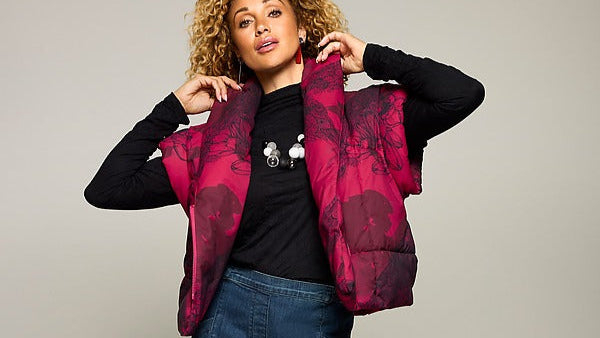 Peacock Puffer Jacket with Removable Sleeves