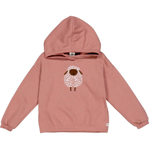 Müsli Flora Hoodie - Pink Sheep Print, Soft, GOTS Certified