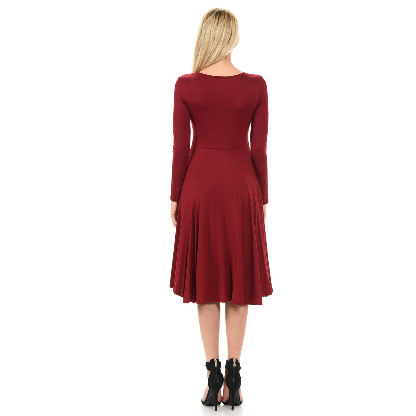 Long Sleeve Fit and Flare Midi Dress for Women | Made in USA  Uli's Santa  Fe
