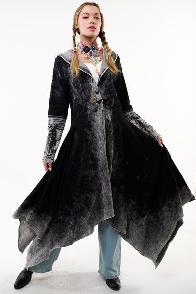 Forest Goddess Acid Wash French Terry Coat