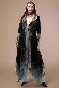 Forest Goddess Acid Wash French Terry Coat