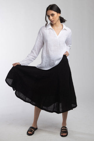 Layered Skirt w/ Frayed Hem