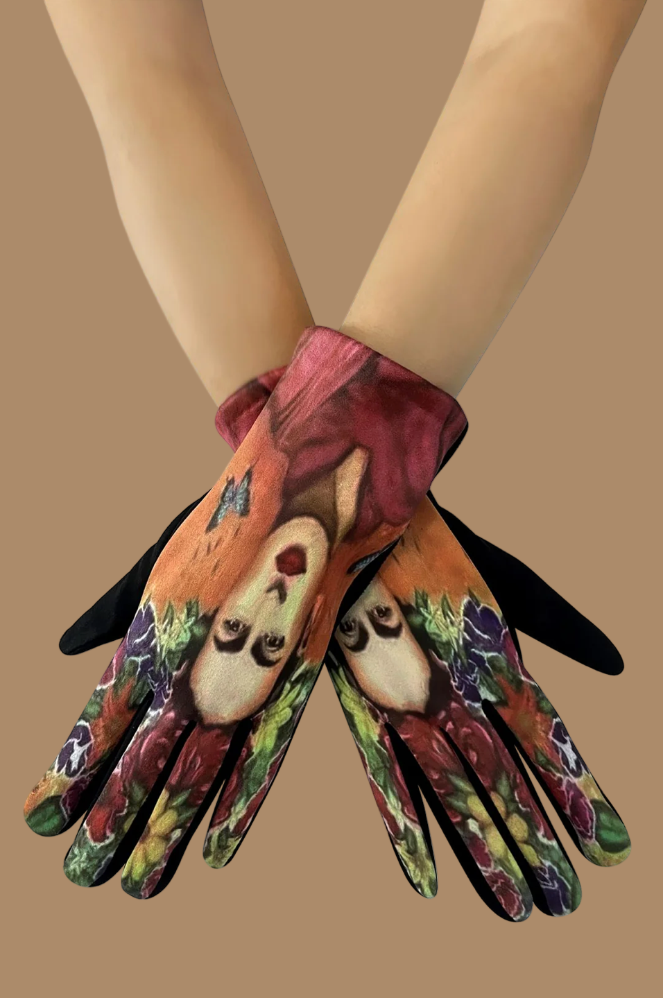 Frida Kahlo Suede Gloves
