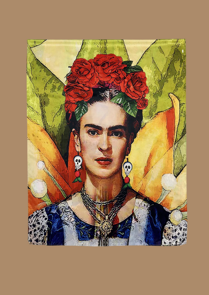 Frida Kahlo and woodland Reversible art Silk Scarf