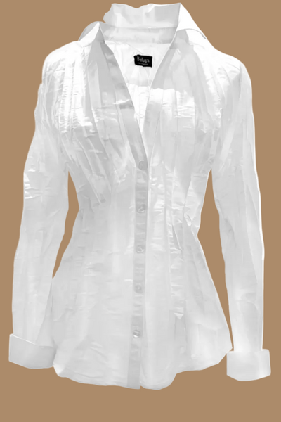 Parker white crinkle long sleeve