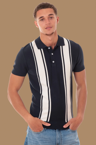 Mens knitted polo