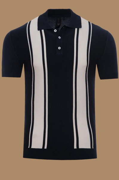 Mens knitted polo