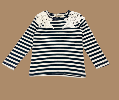 Lace Patch Stripe top