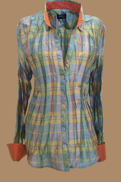 Parker white crinkle long sleeve
