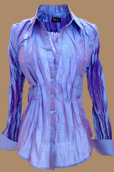 Parker white crinkle long sleeve