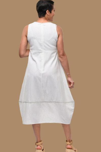 Patton dress in sage stripes