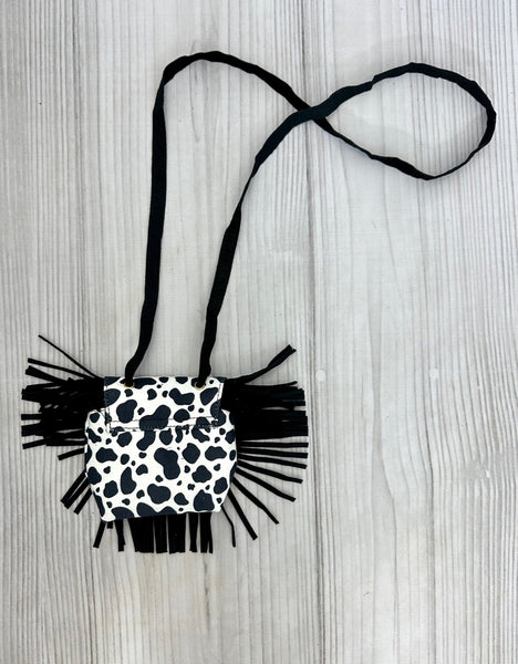 Crossbody Cow Print Fringe Bag