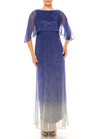 Danny & Nicole Bolero Cape Ombre Evening Dress