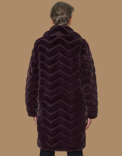 Zigzag Vegan Fur Coat