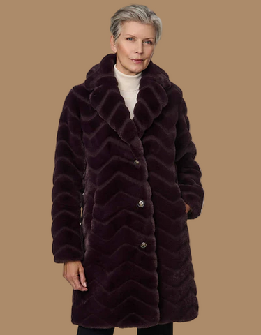 Zigzag Vegan Fur Coat