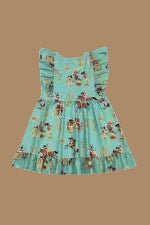 Roping and ruffles girls dress