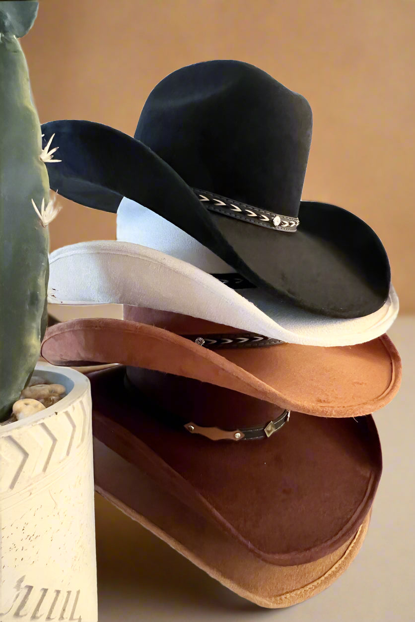 Unisex Vegan Suede Western Cowboy Hat