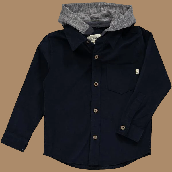 Navy Hooded Wooden shirt