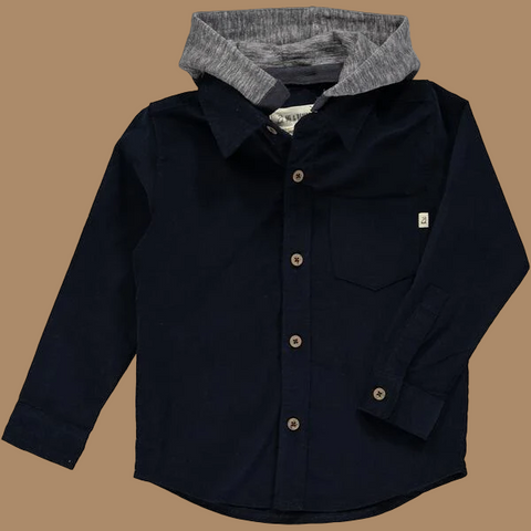 Navy Hooded Wooden shirt