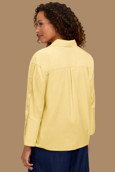 Lainey Pinpoint Burtton Sleeve Shirt