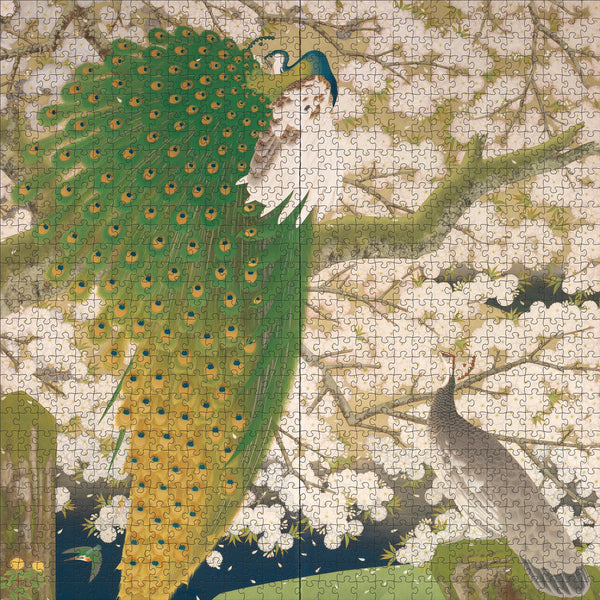 Imazu Tatsuyuki: Peacocks and Cherry Blossoms 1000-piece Puzzle