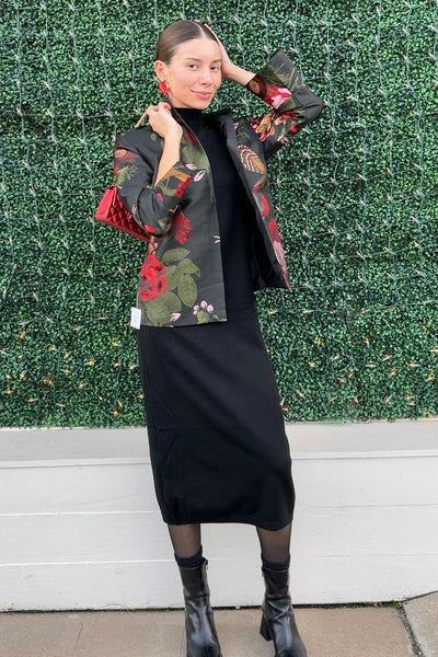 Reversible Rose & Bird Short Jacket