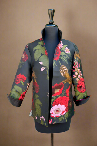 Reversible Rose & Bird Short Jacket
