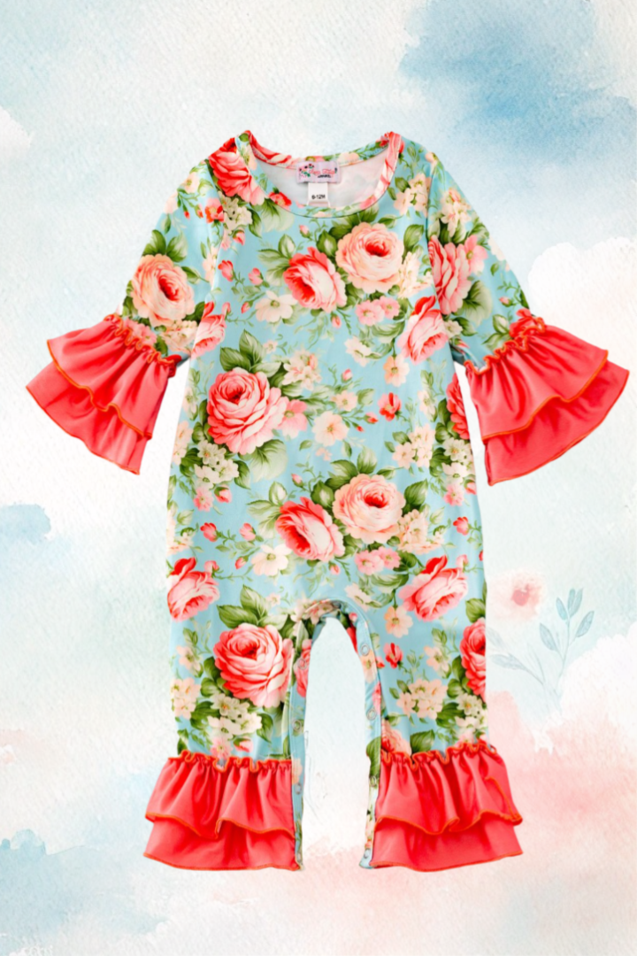 Clover Cottage Antique Rose Romper