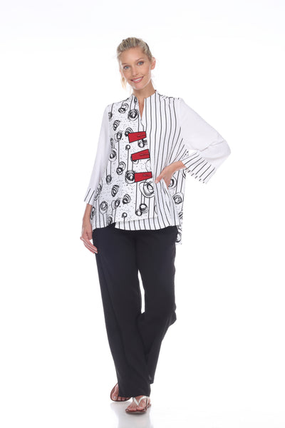 MOONLIGHT SWIRLS & STRIPES ASYMMETRIC JACKET