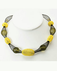 Black & Yellow Mesh Necklace