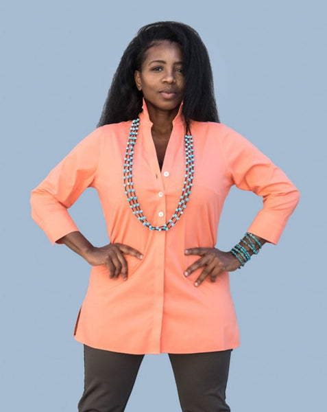 Foxcroft Cotton Shirt in white, yellow or melon